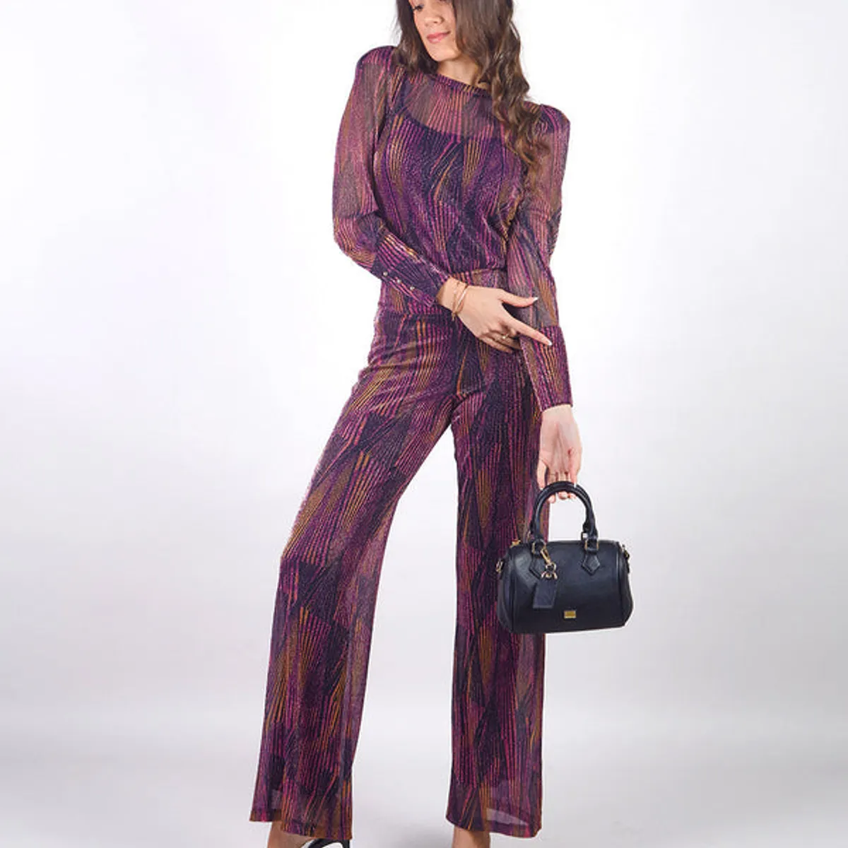 MICHELLE BELAU - SAMARA - PANTALÓN SEMI PALAZZO CON LIGERA TRANSPARENCIA