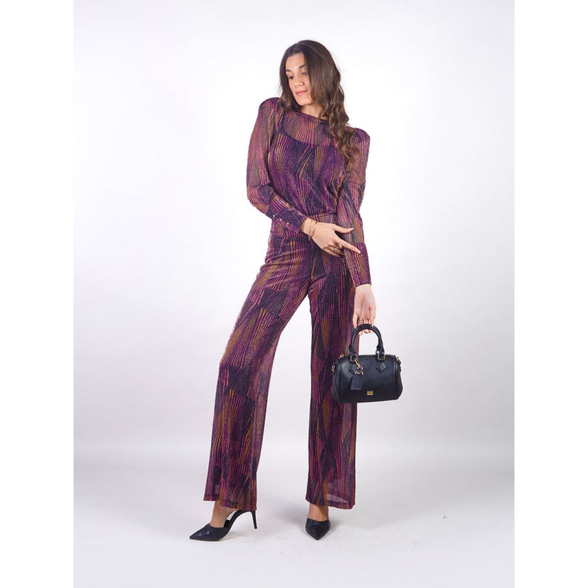 MICHELLE BELAU - SAMARA - PANTALÓN SEMI PALAZZO CON LIGERA TRANSPARENCIA