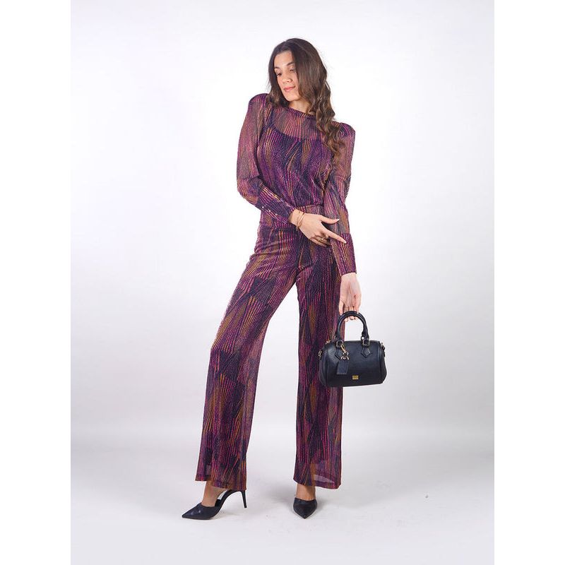 MICHELLE BELAU - SAMARA - PANTALÓN SEMI PALAZZO CON LIGERA TRANSPARENCIA