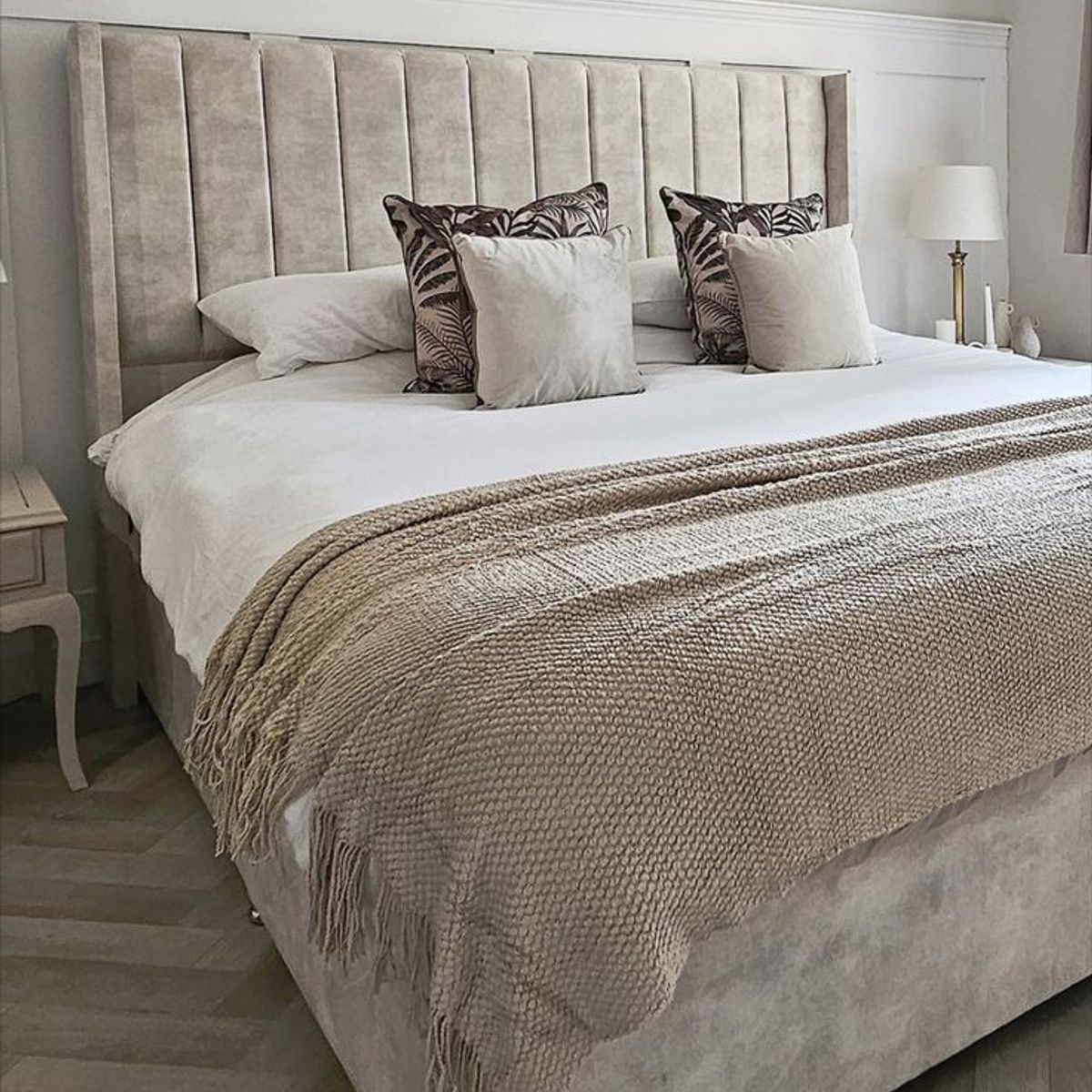 GENERICO - Cama Box Tarima + Cabecera Sole Beige 2 plazas