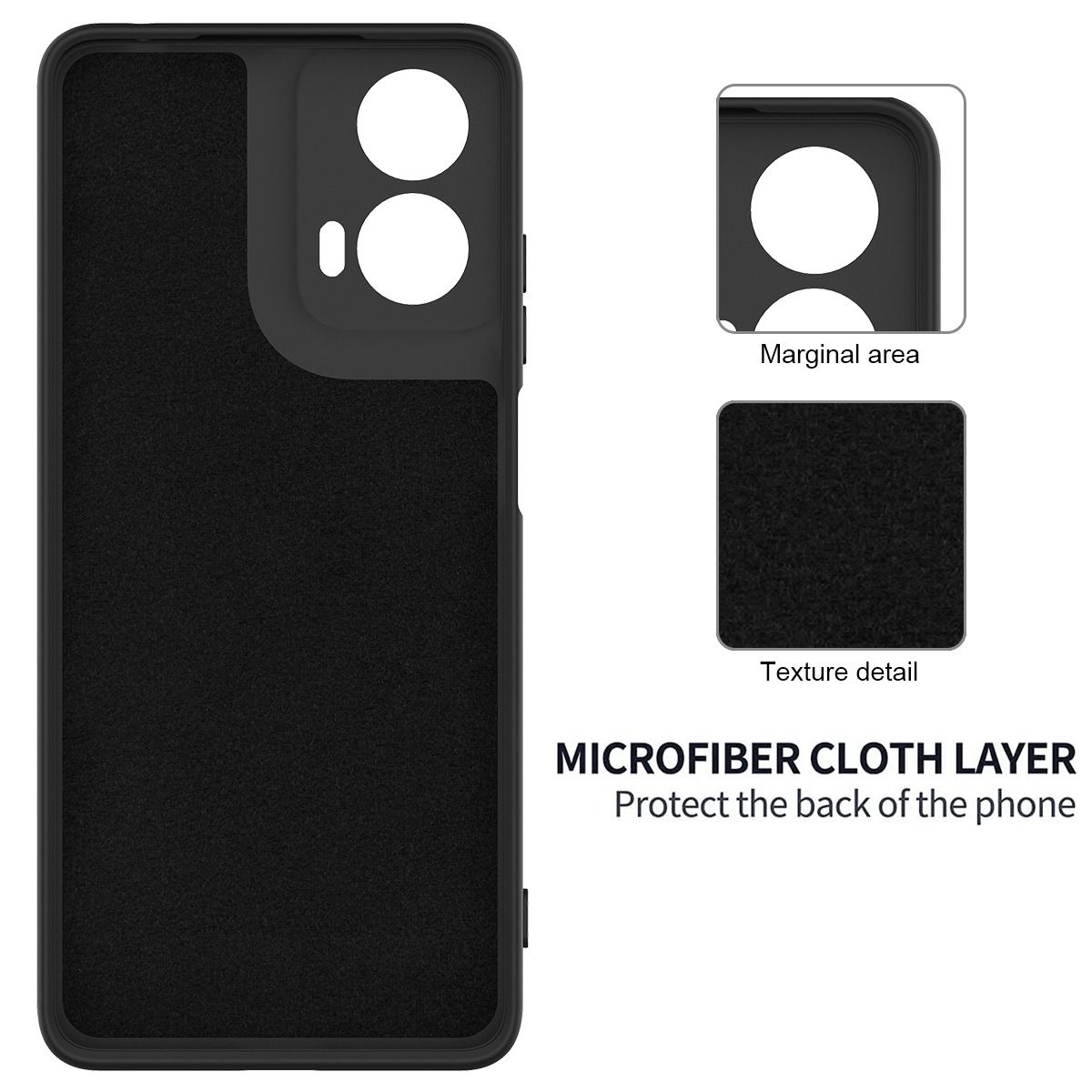 GENERICO - Case Protector para Motorola G04s Silicona Negro