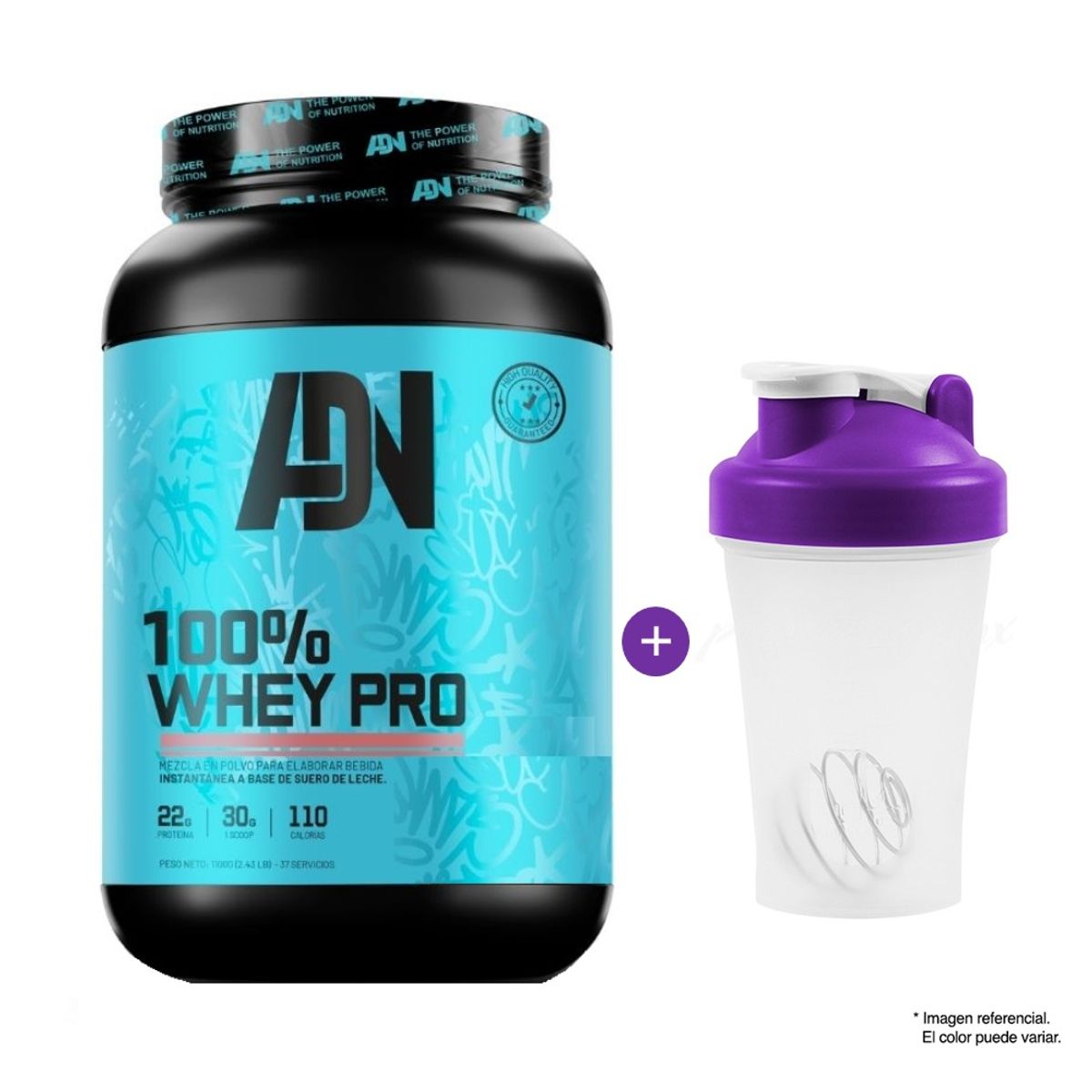 ADN - 100% WHEY PRO PROTEINA ADN NUTRITION 1.1 KG VAINILLA