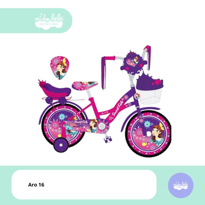 BABY - Bicicleta infaltil aro 16 modelo princesita pink