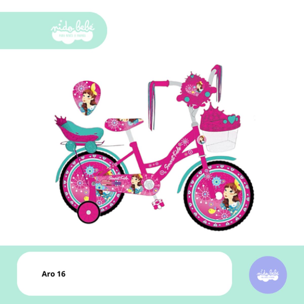 BABY - Bicicleta infaltil aro 16 modelo princesita pink