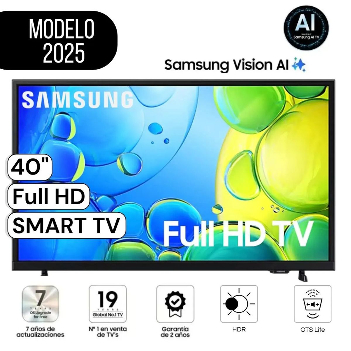 SAMSUNG - Televisor Smart 40 Full HD Tizen OS UN40F6000FGXPE
