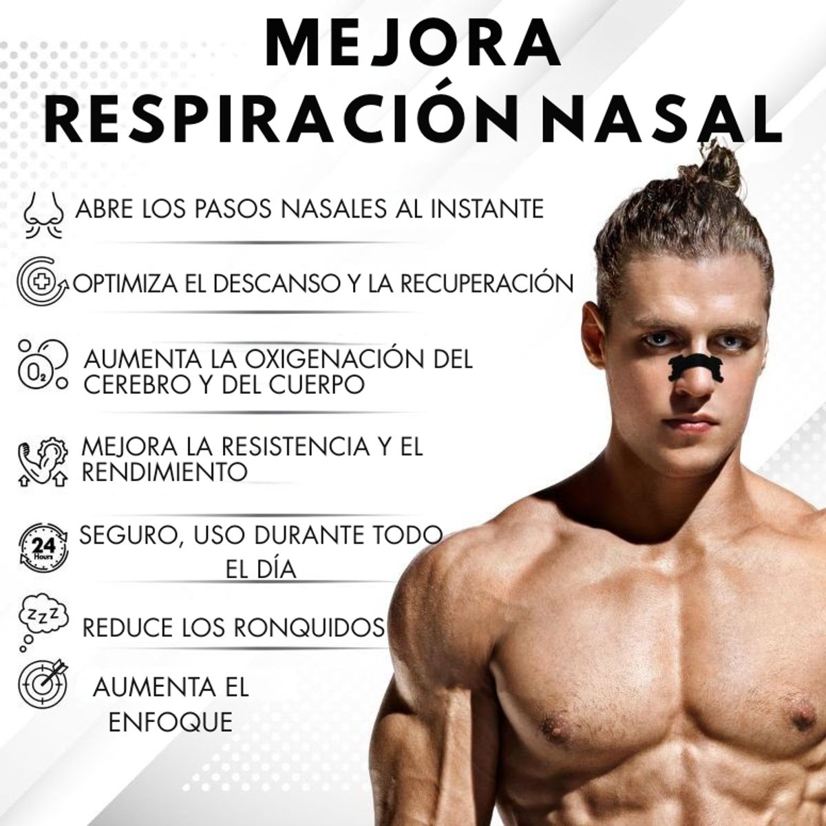 GENERICO - Tiras Nasales Anti ronquido Extra Resistente Deportivo - Small