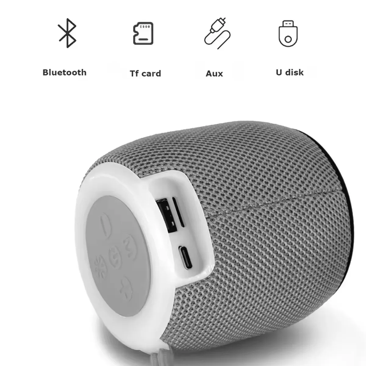GENERICO - Mini Parlante Portátil SH-309 Bluetooth Con Luz LED - Azul
