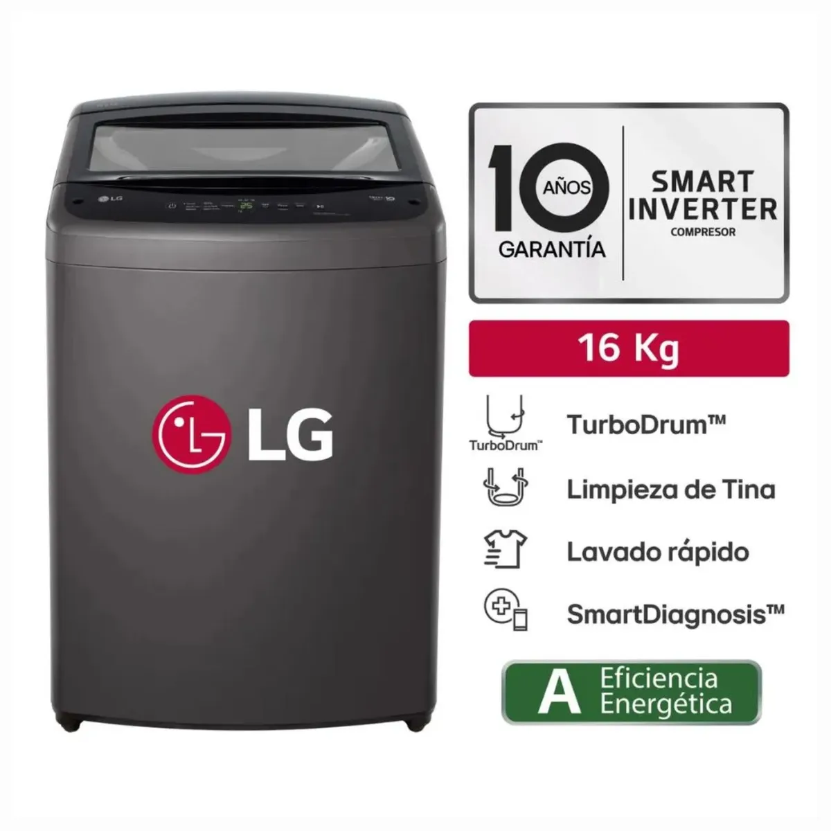 LG - Lavadora Automática LG WT16BVTB 16kg Negro