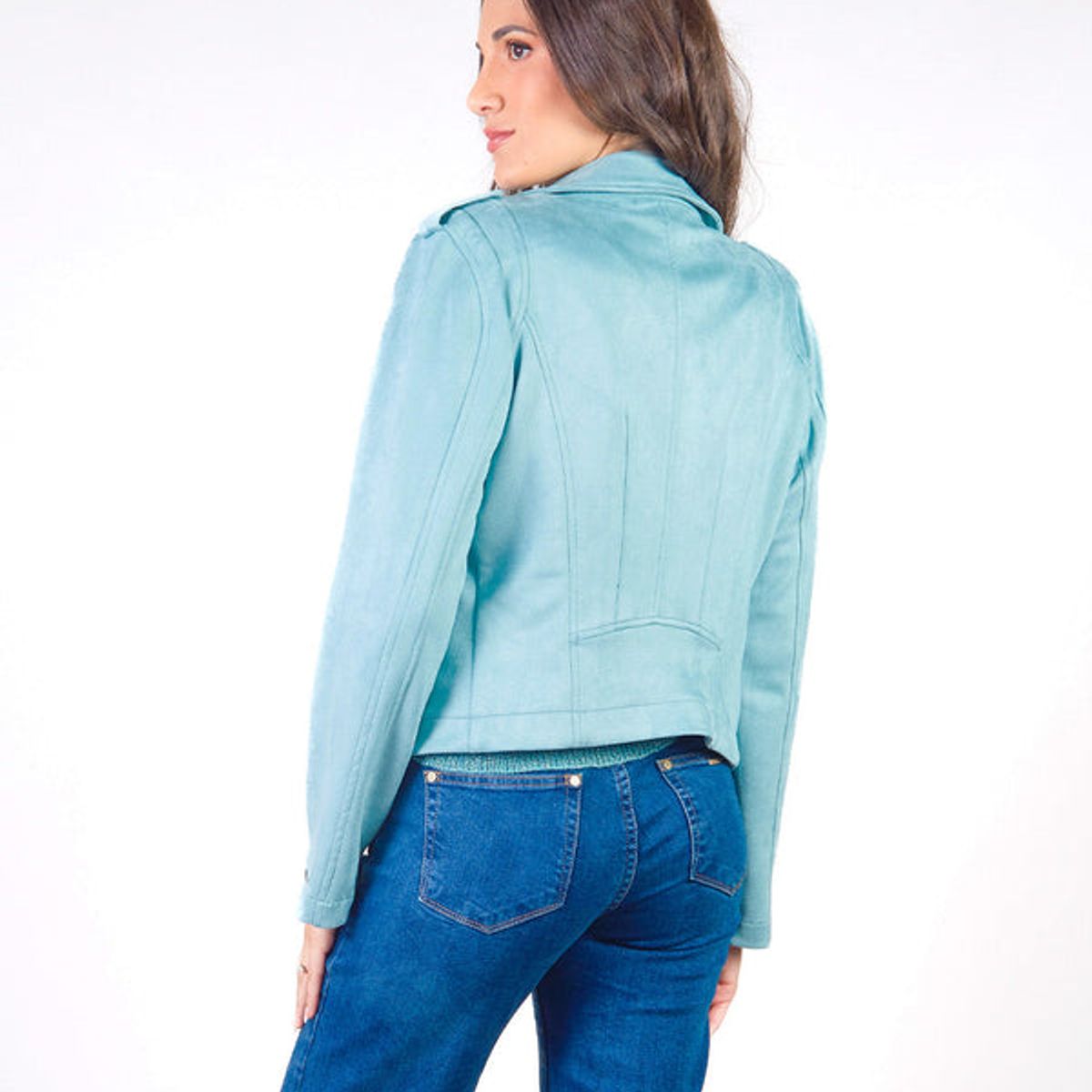 MICHELLE BELAU - TANA - CASACA EN TELA TIPO PIEL DE DURAZNO