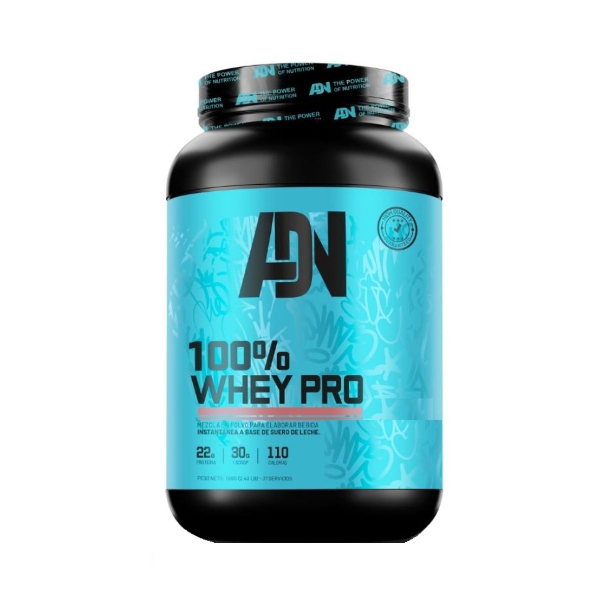 ADN - PROTEÍNA 100% WHEY PRO 1.1 KG VAINILLA - 37 SERVICIOS