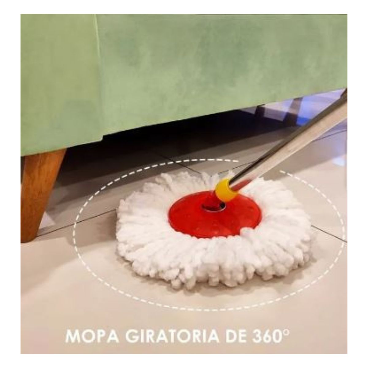 GENERICO - Trapeador Balde Prolimso Escurridor Giratorio 2 Mopas