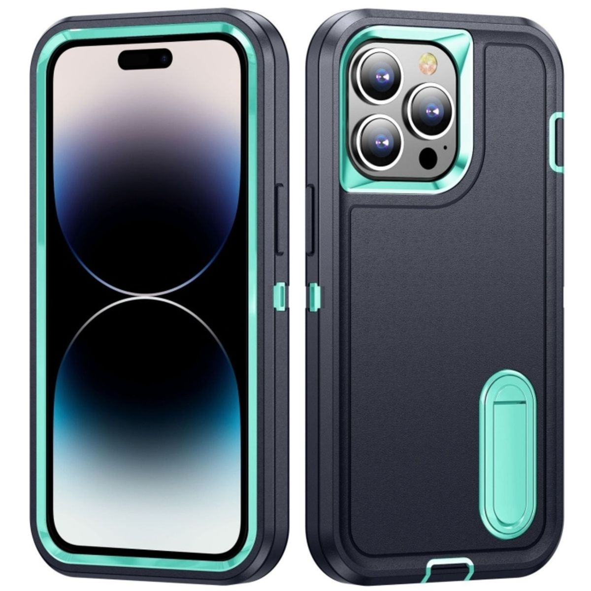 GENERICO - Funda para iPhone 16 Pro Adventure Extreme Negro-Celeste