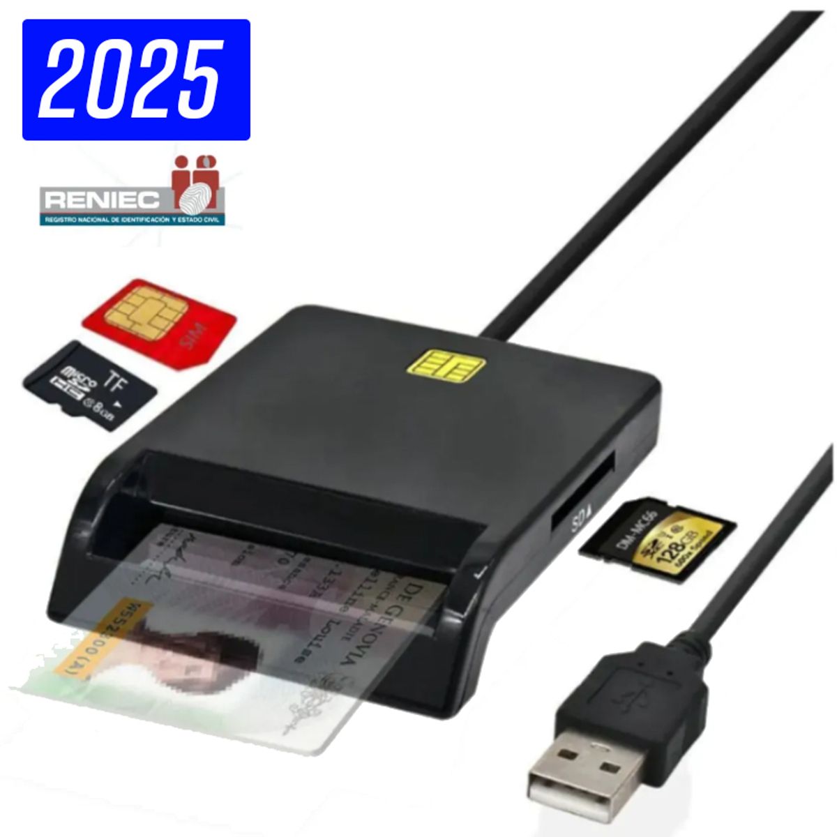 GENERICO - Lector DNI Electrónico VERSION 2025 Smart Card SIM Memory 4