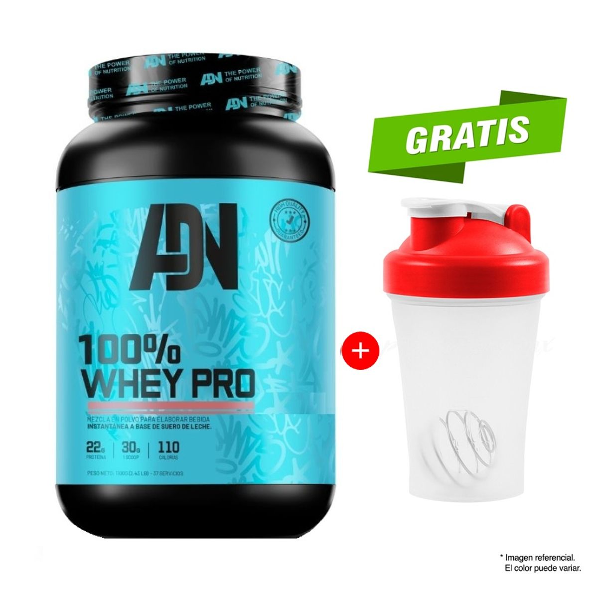 ADN - Proteína Adn 100 Whey Pro 1.1 kg Vainilla + Shaker