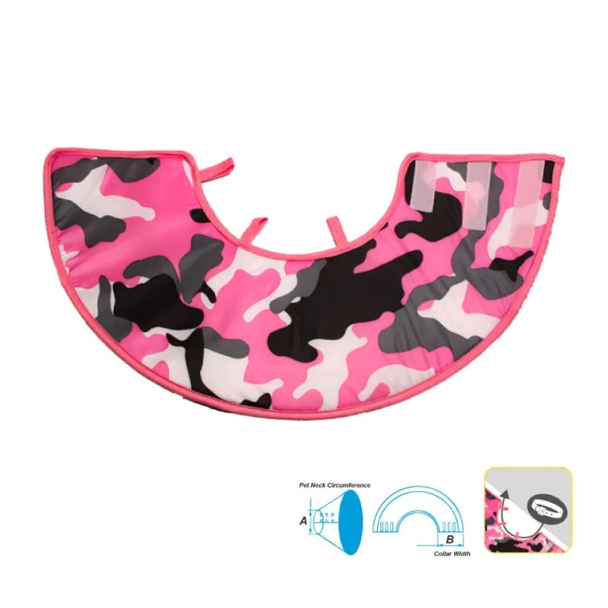 CAT OH - Collar Isabellino de tela Camo rosa - S