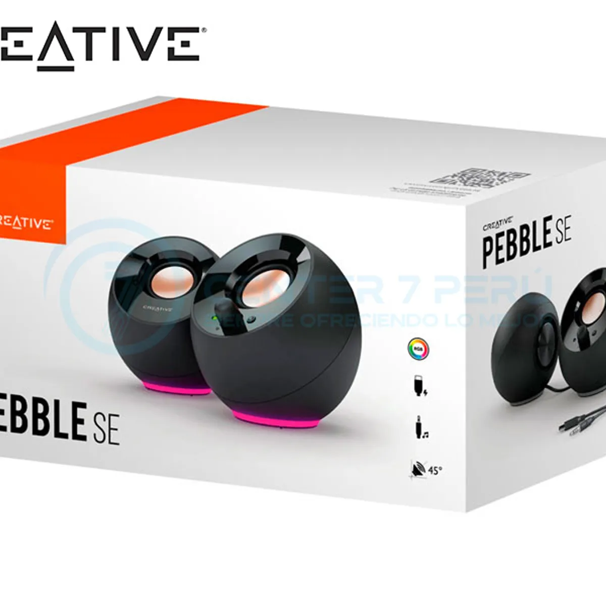 CREATIVE - PARLANTE CREATIVE PEBBLE SE RGB 2.0 4.4W / 8.8W 3.5MM BLACK
