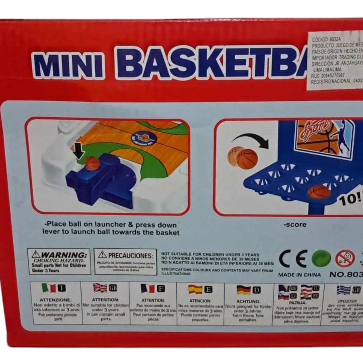 GENERICO - Mini Basket Basketball Lanzador Juego De Mesa