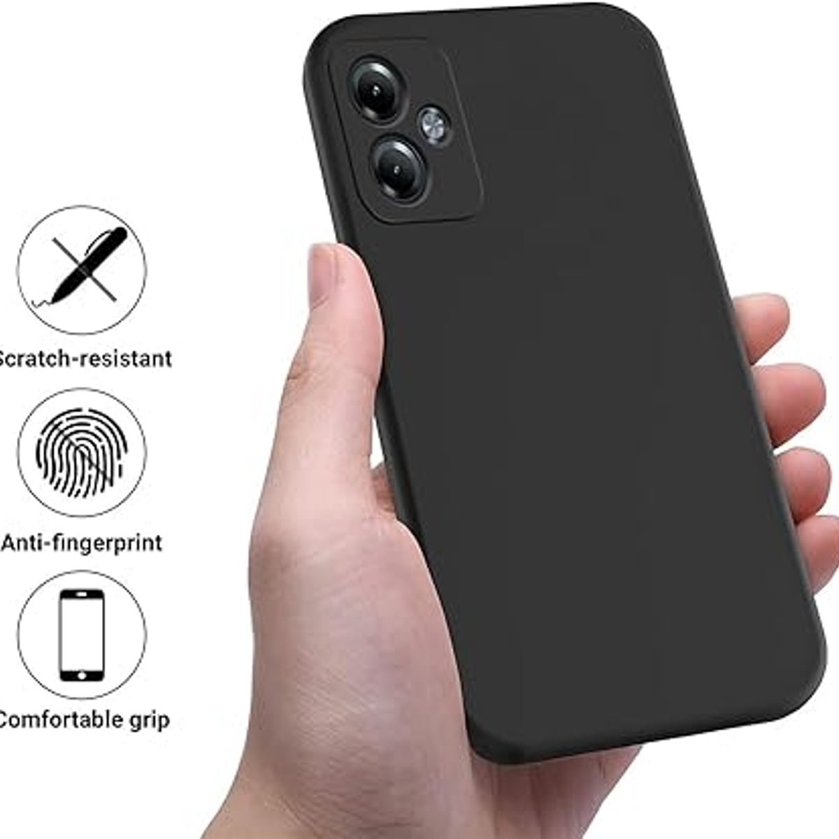 GENERICO - Case Protector para Motorola G14 Silicona Negro