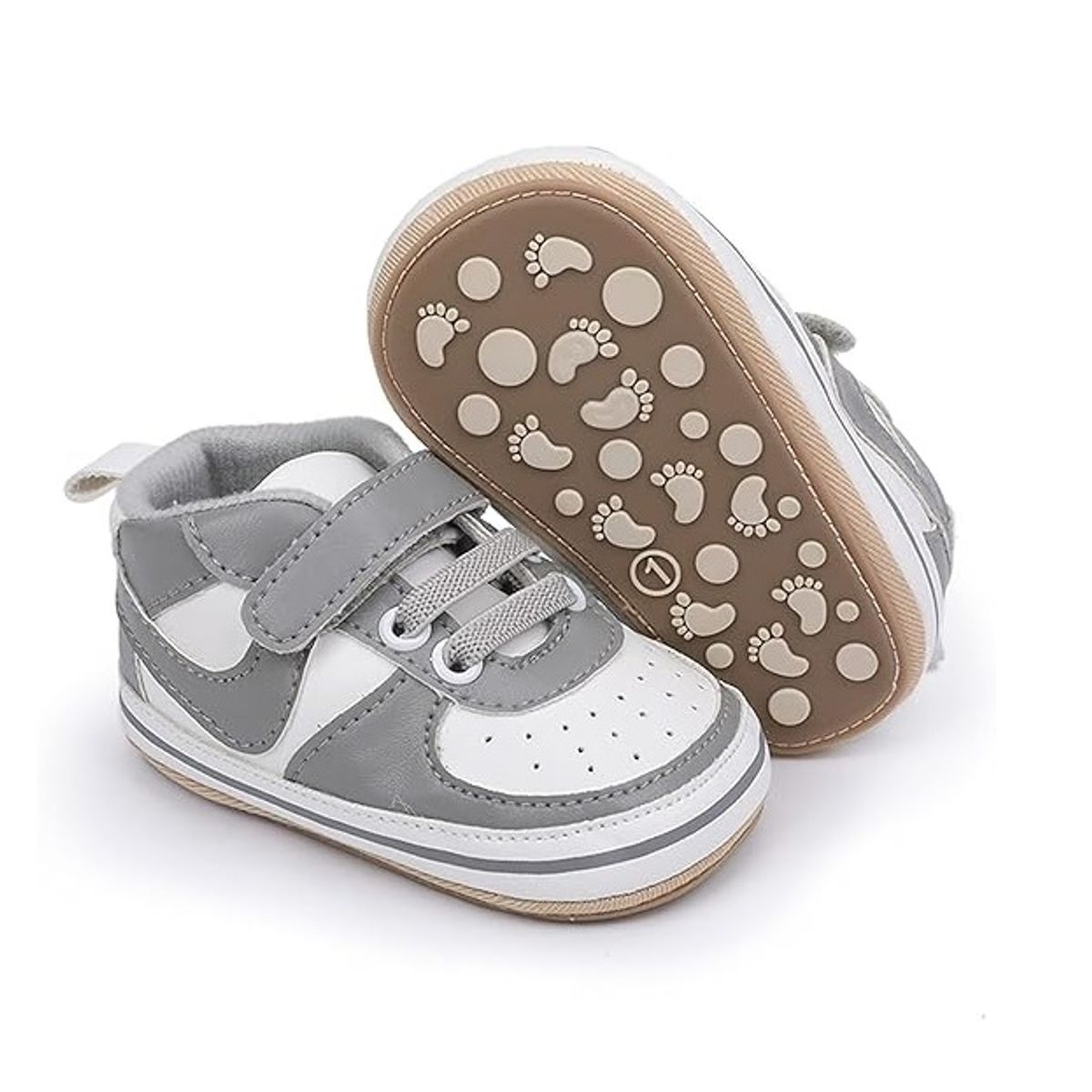 GENERICO - Zapatitos para bebé - Zapatilla Urbanas - Blanco con plomo