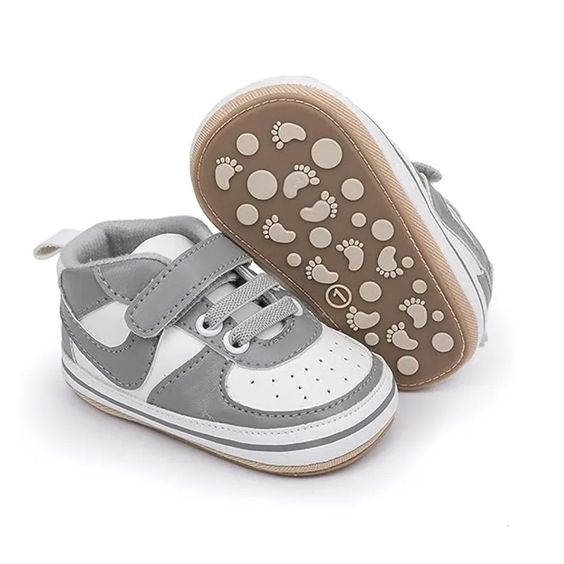 GENERICO - Zapatitos para bebé - Zapatilla Urbanas - Blanco con plomo