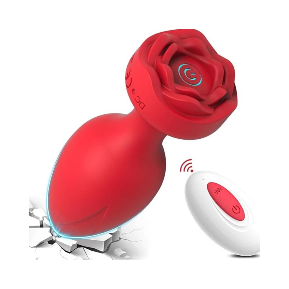 GENERICO - VIBRADOR PLUG A CONTROL FLOWER RED