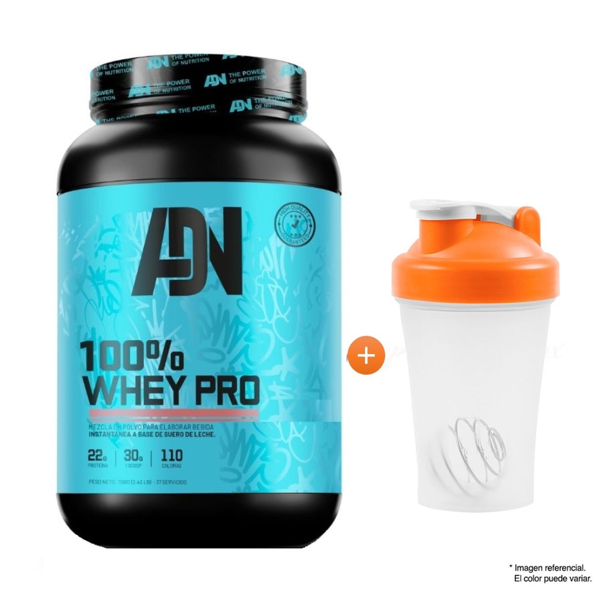 ADN - Proteína Suero de Leche 100% Whey Pro 1.1 kg Vainilla + Tomatodo