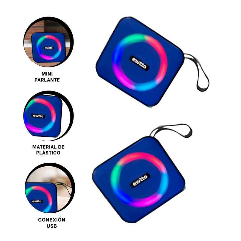 RYBIU IMPORT - Pack2 Parlante para Karaoke Color Azul Y+Regalo Agendita