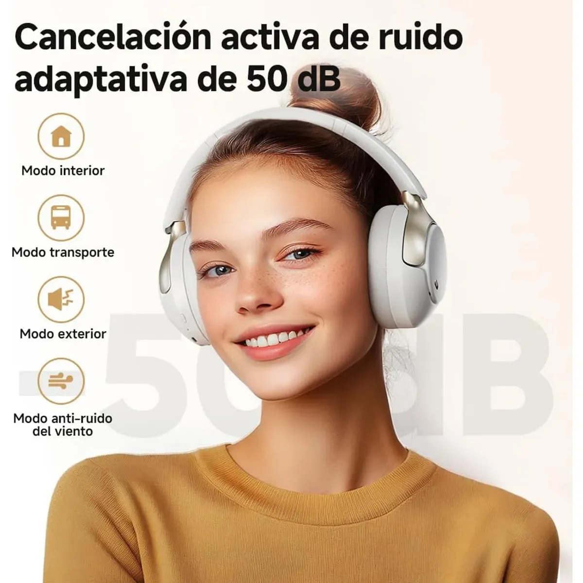QCY - Audífonos Inalámbricos QCY H3 Pro Blanco 50dB Cancelación de Ruido