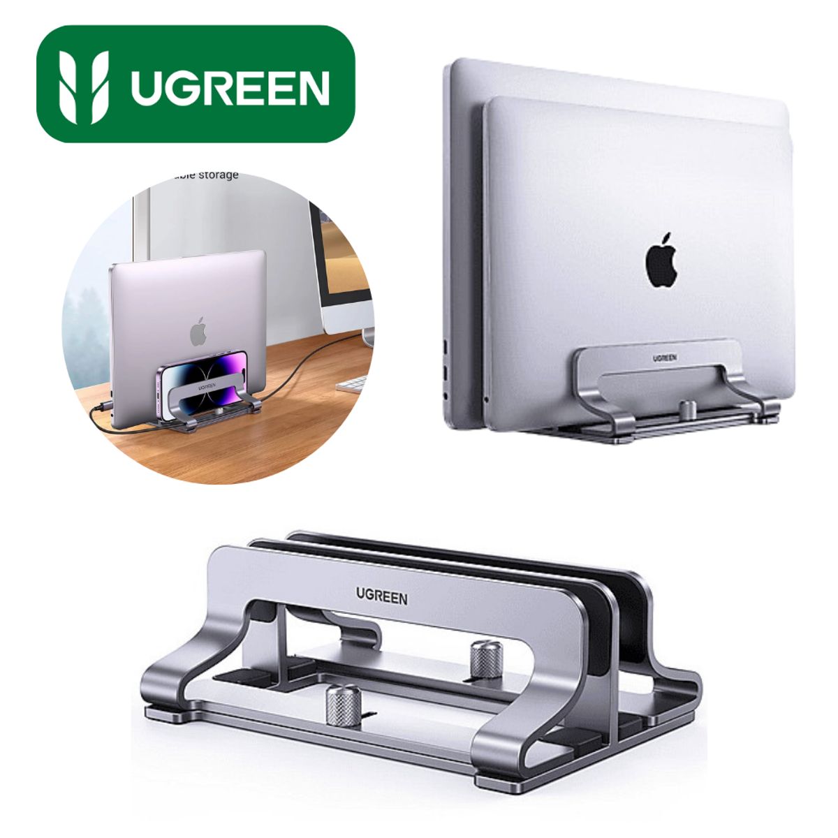 UGREEN - Base Soporte UGREEN  Aluminio Vertical  Holder Mackbook Laptop Notebook LP258 (20471)
