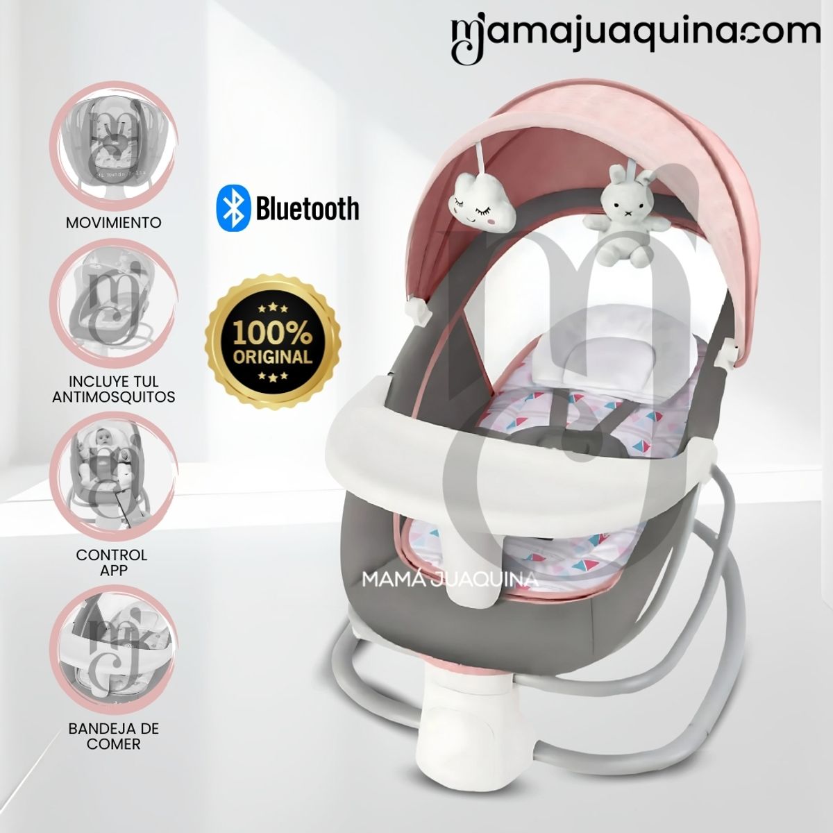 BABY - Mecedora Plegable Eléctrica para Bebés «DOLLY II» Pink