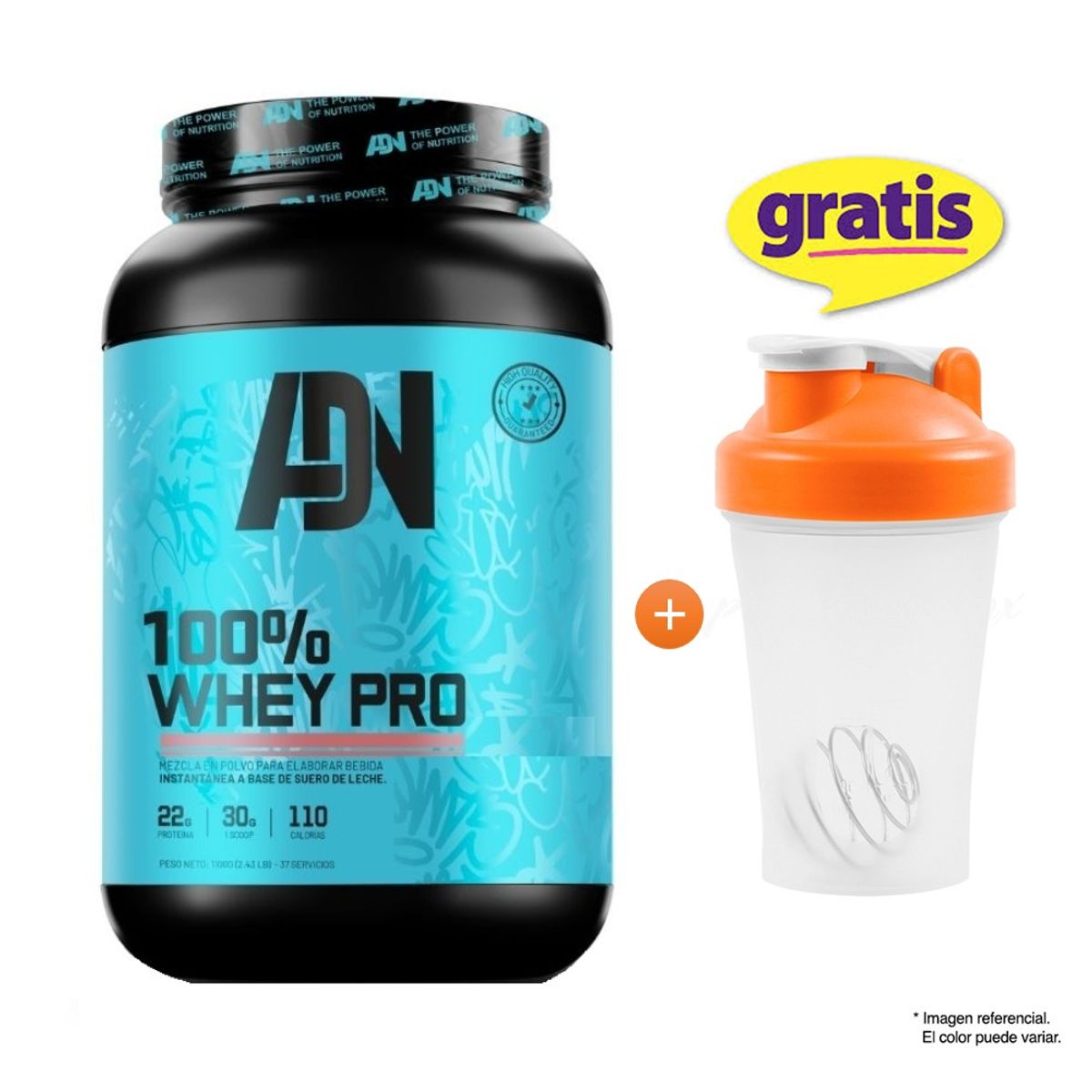 ADN - 100% WHEY PRO 1.1 kg / 1.1 Kilos Adn Nutrition Chocolate