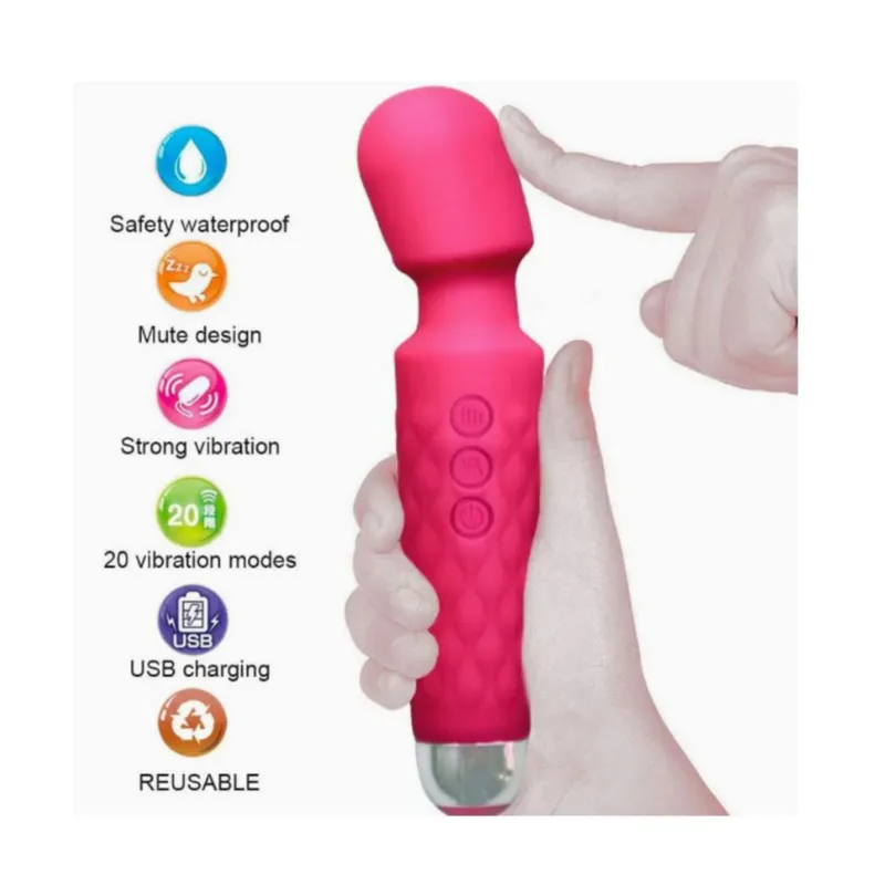 GENERICO - VIBRADOR MASAJEADOR VARITA 20 MODOS