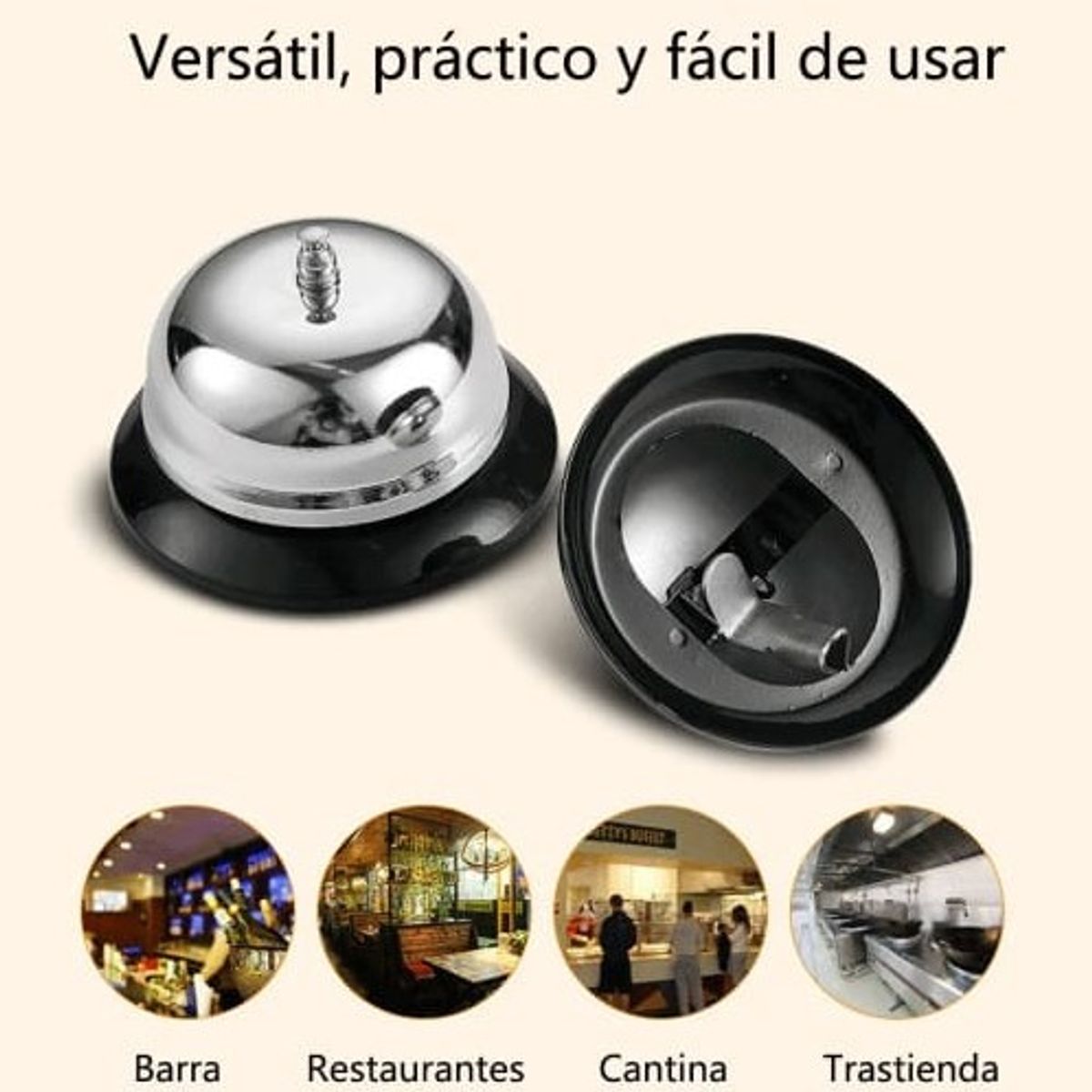 GENERICO - Pack 2 Campana Timbre Para Recepción Hotelero U Restaurante # 8