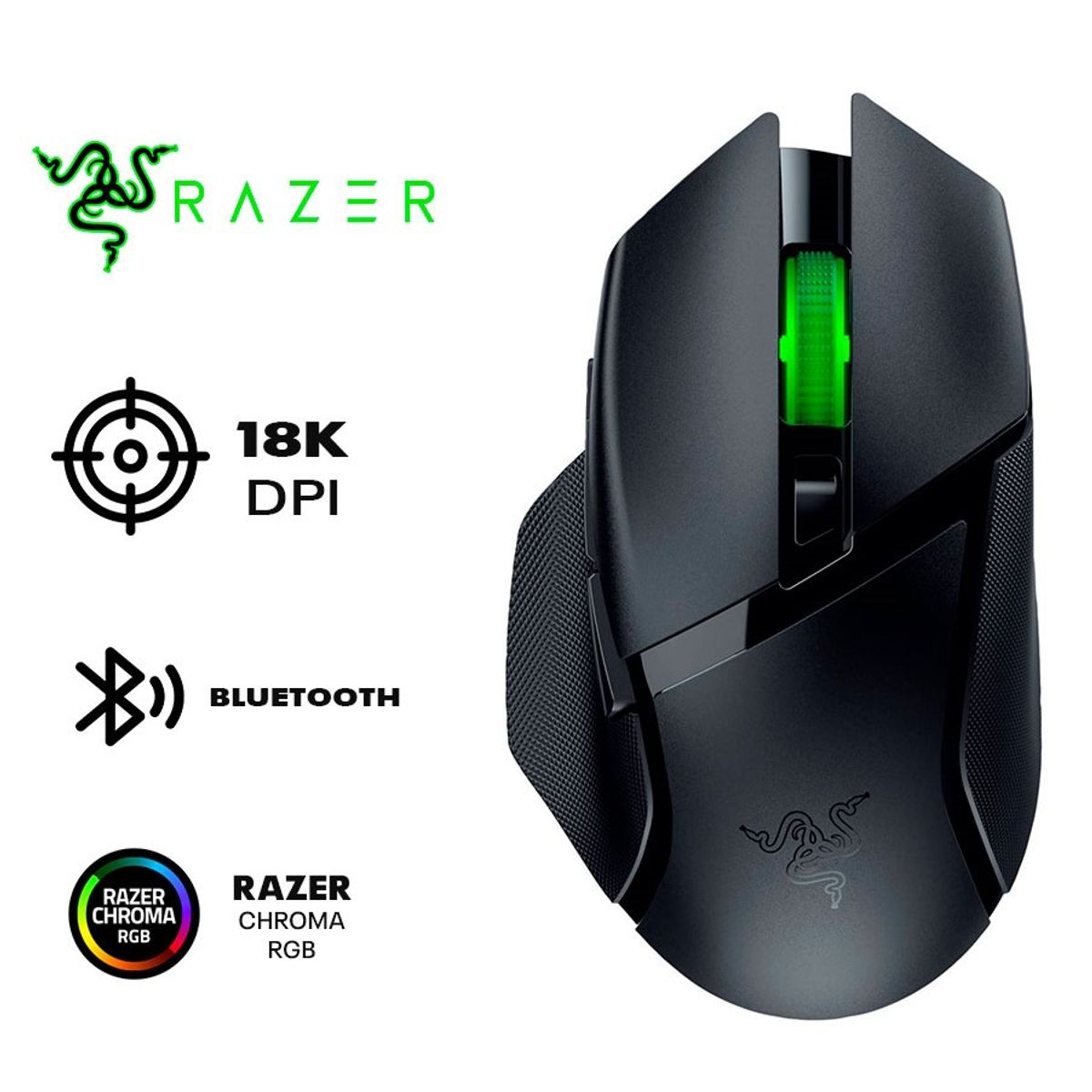 RAZER - MOUSE RAZER BASILISK V3 X 18K DPI MULTI-DISPOSITIVO 535H SWITCH  BLACK