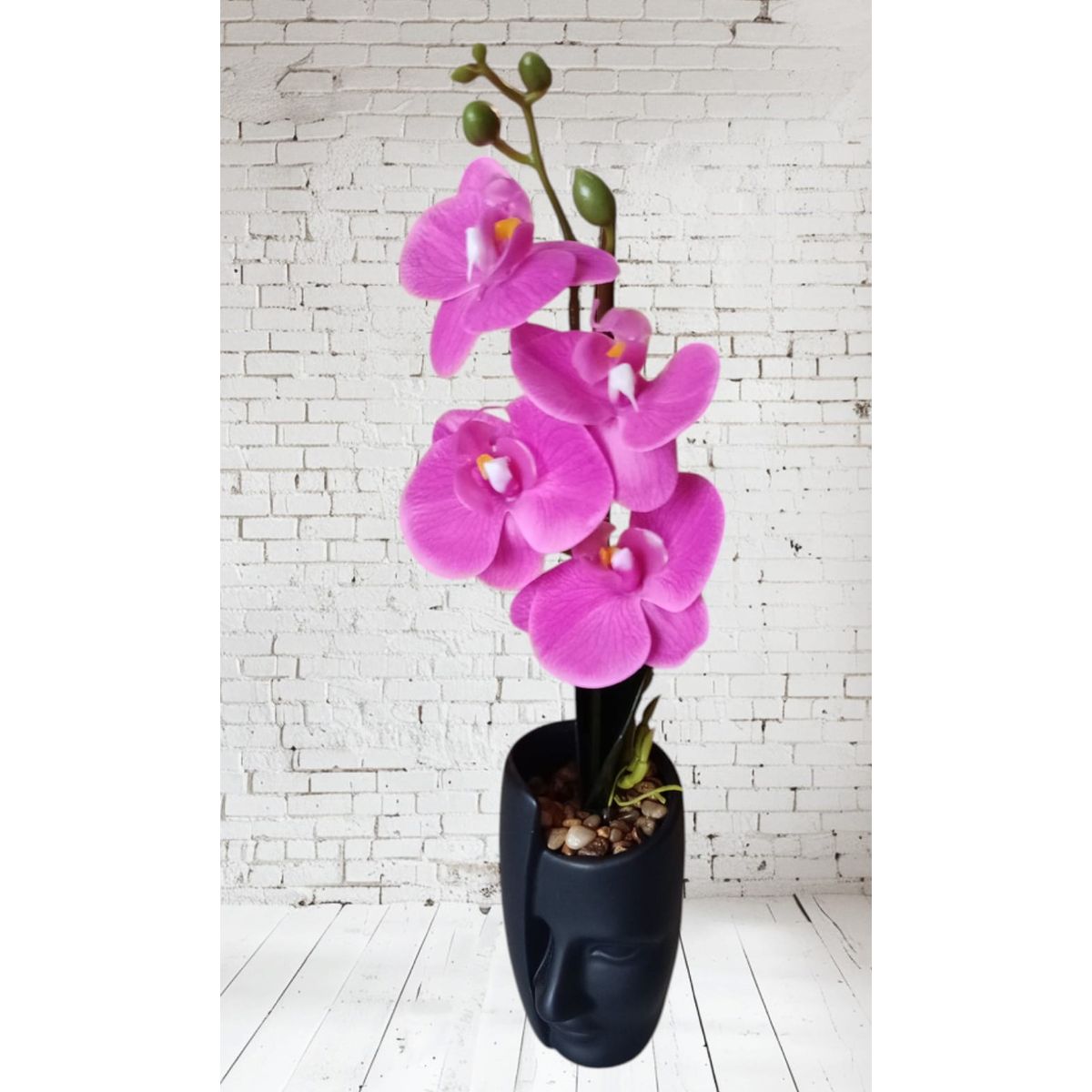 GENERICO - Orquídea Fuxia en jarrón de Escultura Abstracta