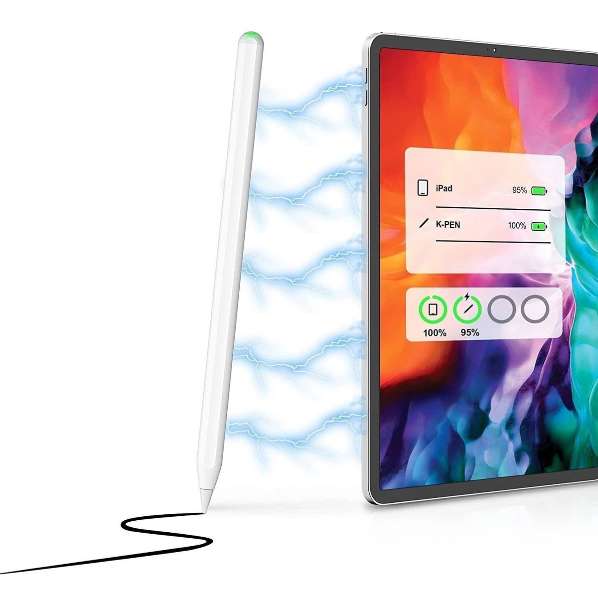 GENERICO - Lapiz pen stylus carga inalambrica para ipad air 7 m4 air 6 m3
