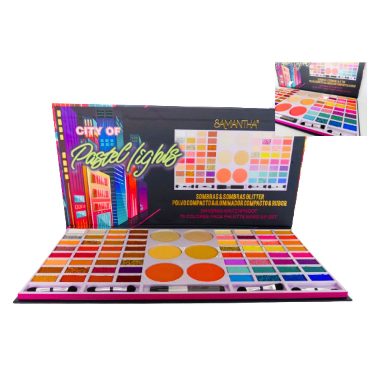 GENERICO - Paleta City Of Pastel Lighs 70 Colores  - SAMANTHA