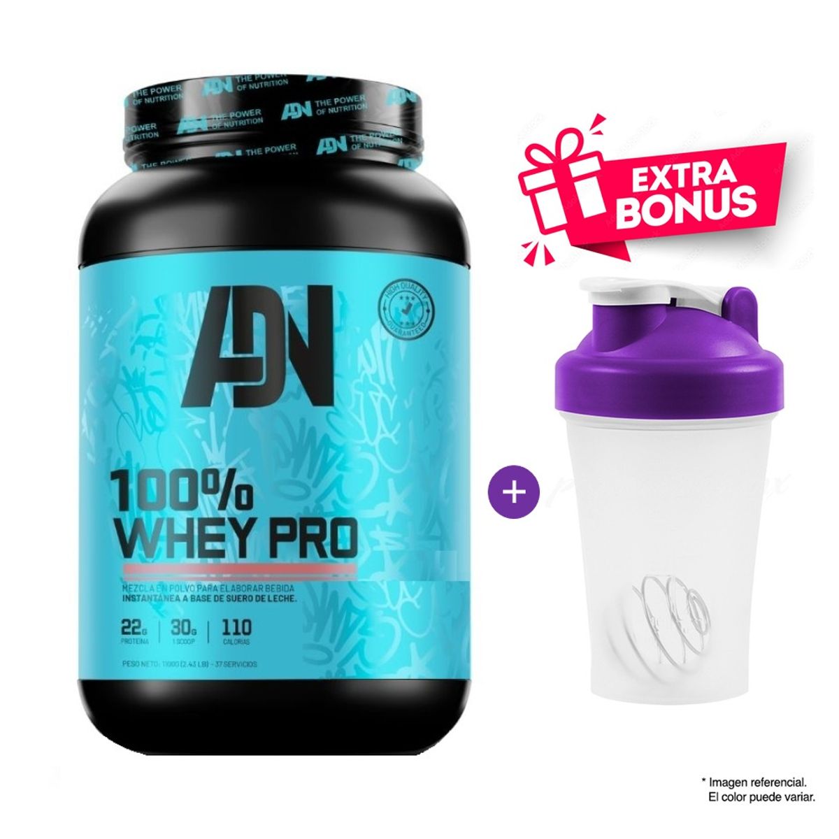 ADN - 100% WHEY PRO PROTEINA ADN NUTRITION 1.1 KG VAINILLA