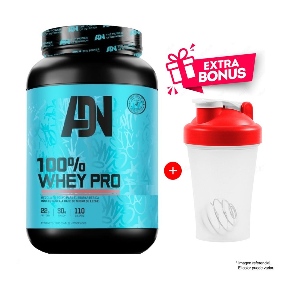 ADN - Proteína Adn 100 Whey Pro 1.1 kg Vainilla + Shaker