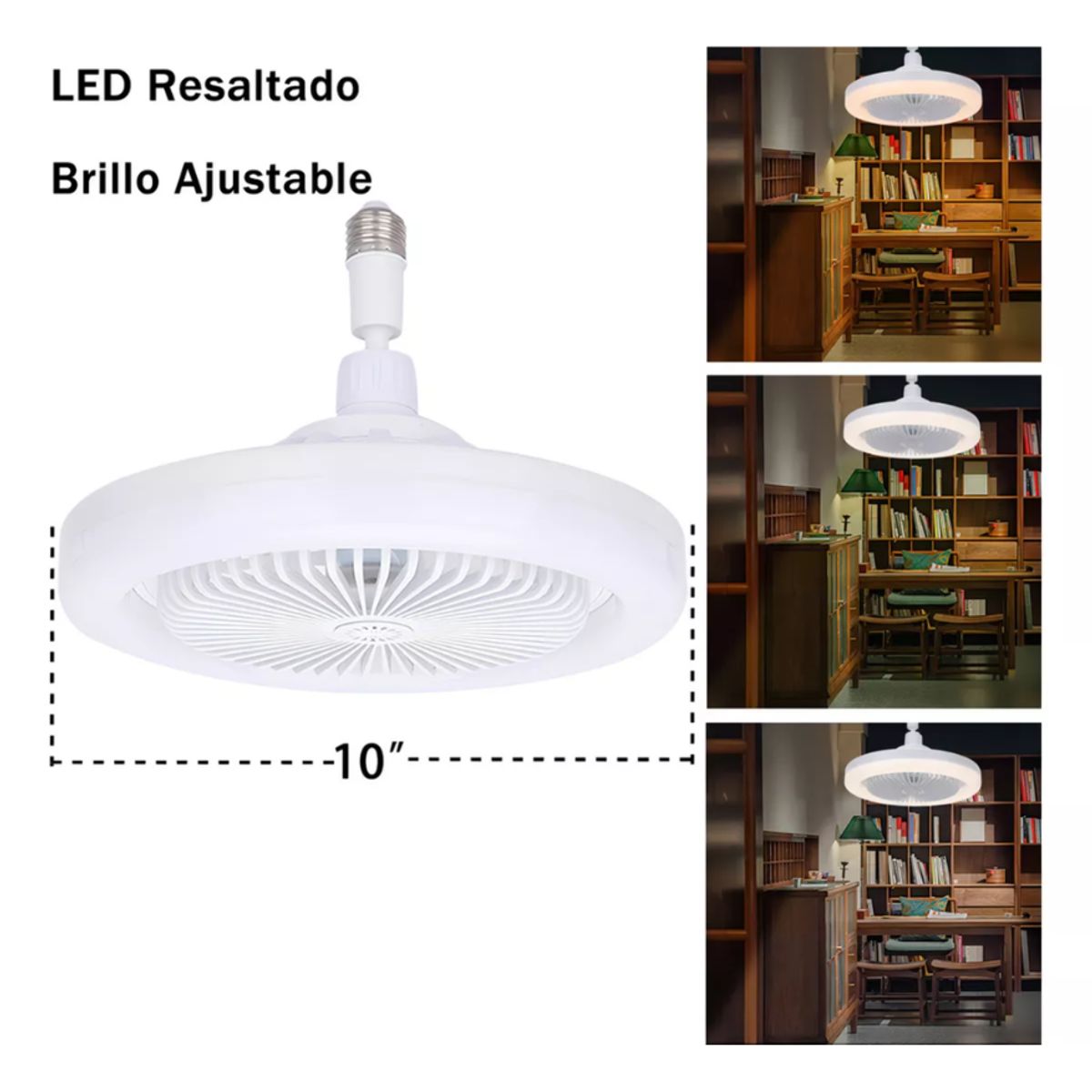GENERICO - Foco Led Ventilador de Techo Ajustable 2 en 1 con Control