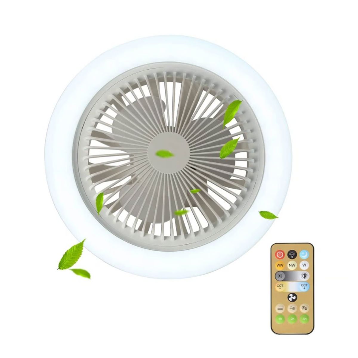 GENERICO - Foco Led Ventilador de Techo Ajustable 2 en 1 con Control