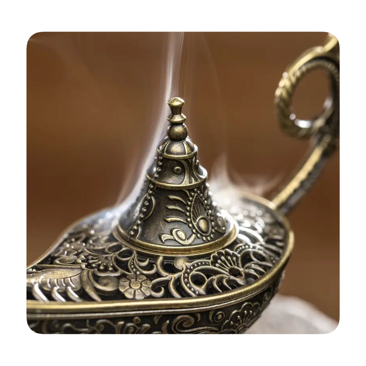 GENERICO - Quemador Incienso Estilo Lampara de Aladino - Bronce