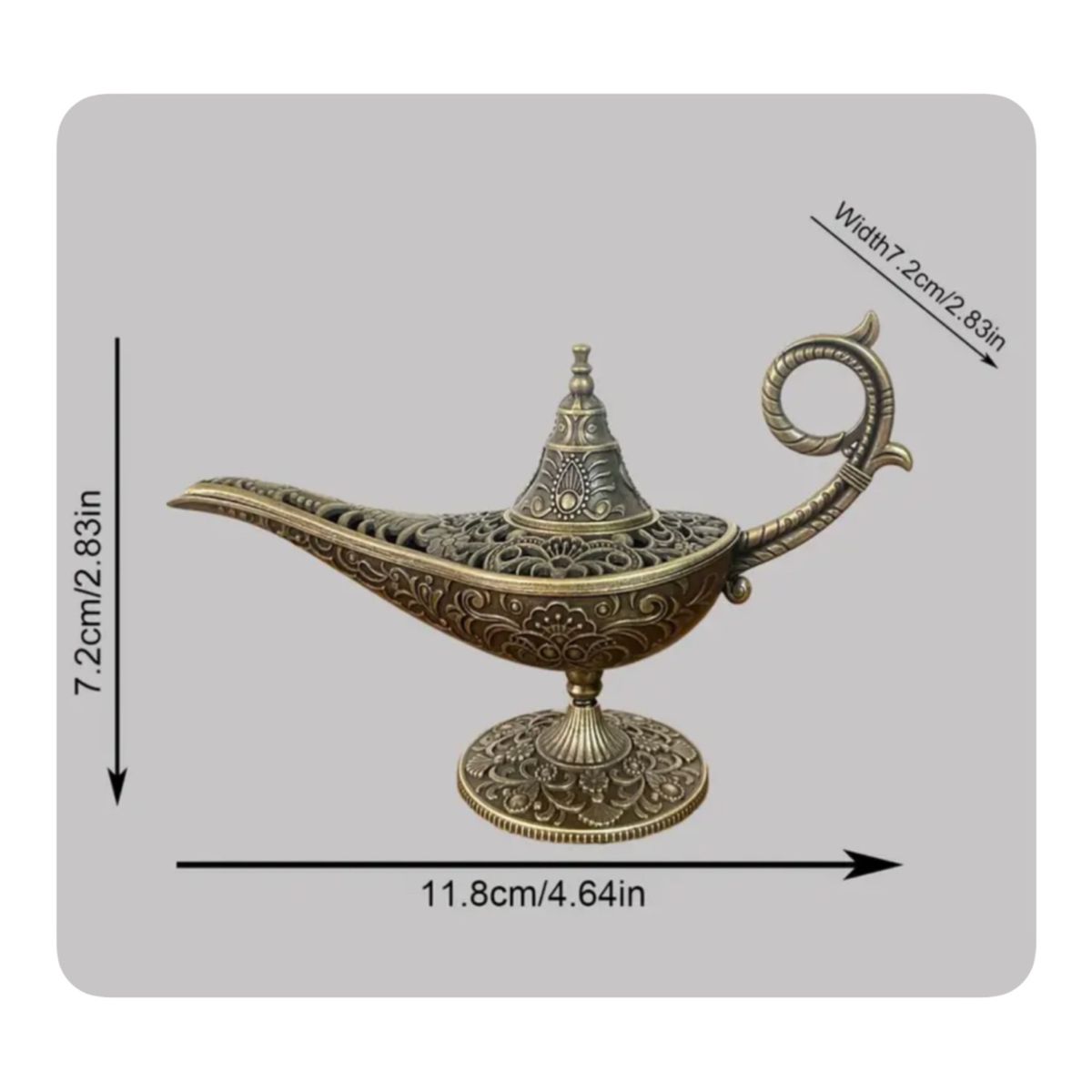GENERICO - Quemador Incienso Estilo Lampara de Aladino - Bronce