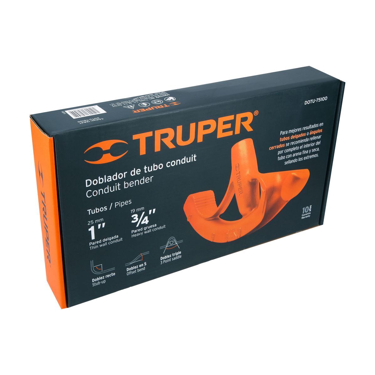 TRUPER - Doblador Dobladora 1" (25mm) Tubo Conduit 12847 Truper