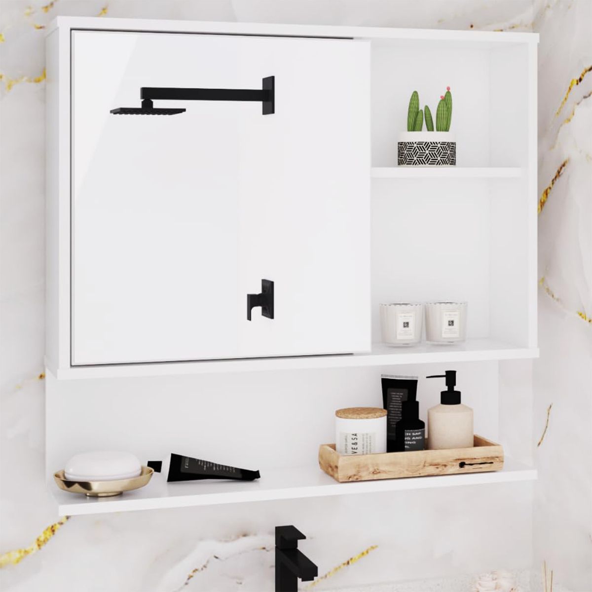 DIBA MUEBLES - Botiquin de Baño con Espejo Kiwi - Diba Muebles