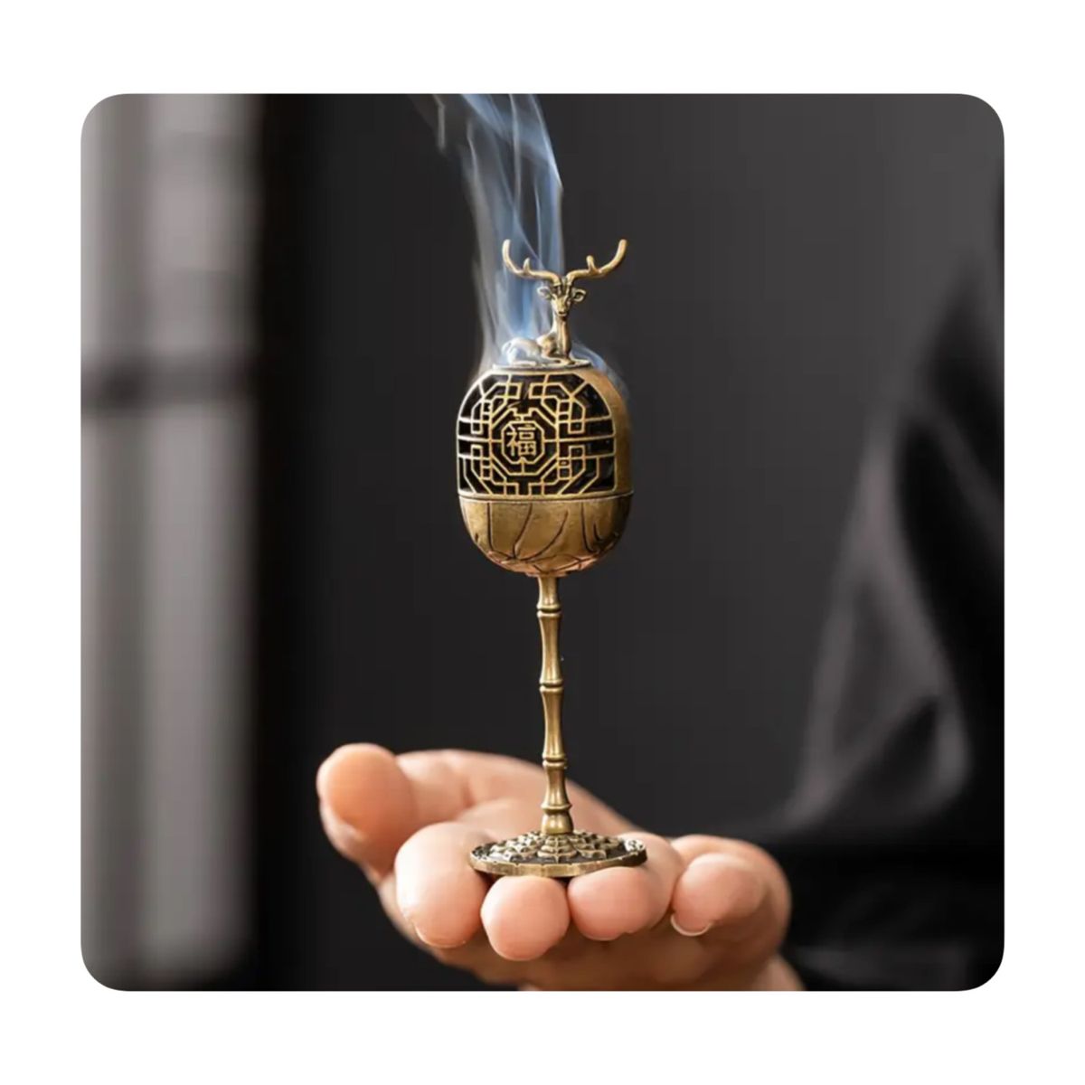 GENERICO - Quemador Incienso Estilo Venado - Bronce