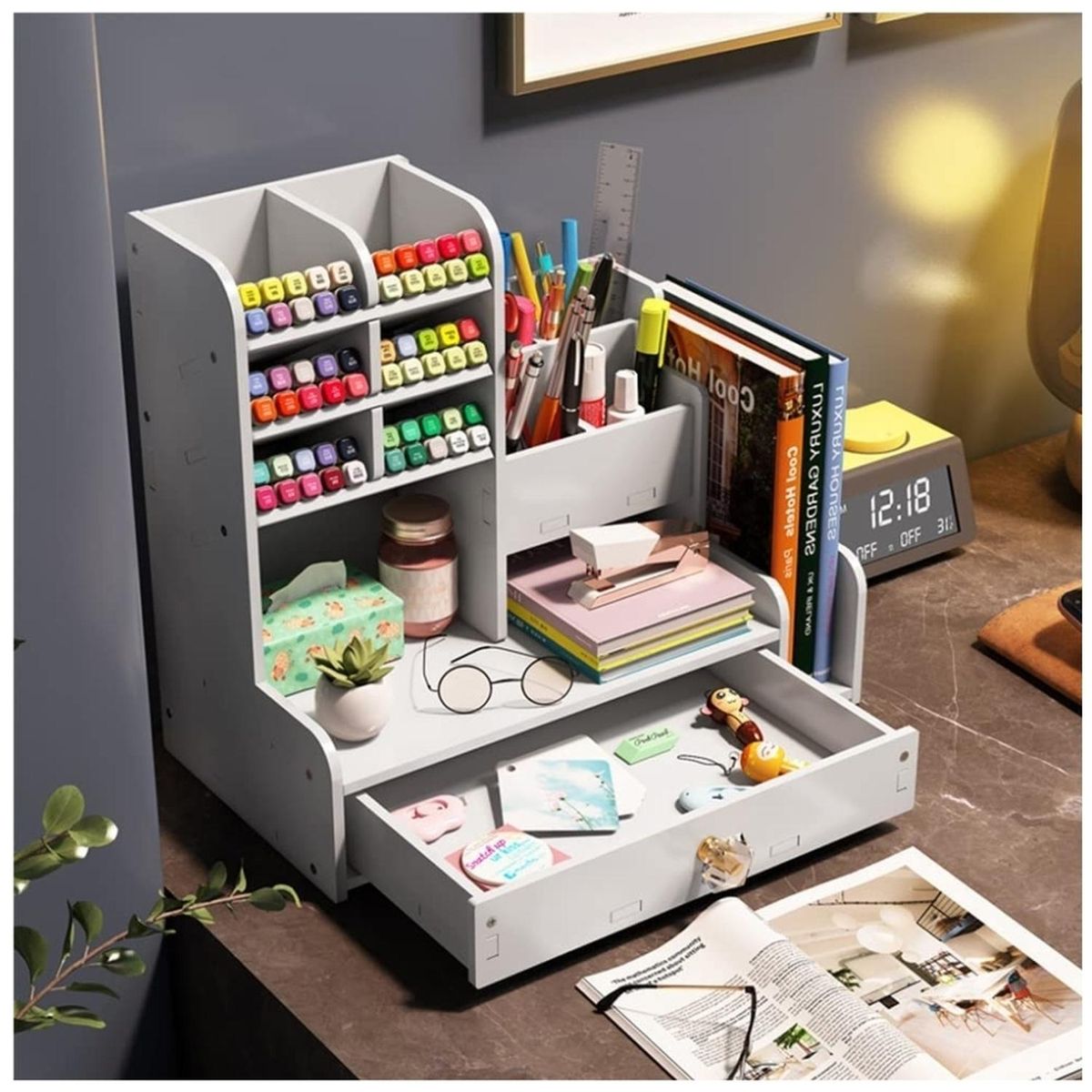 MINARI - Pack x3 Organizador de Escritorio Oficina y Papelería 84L