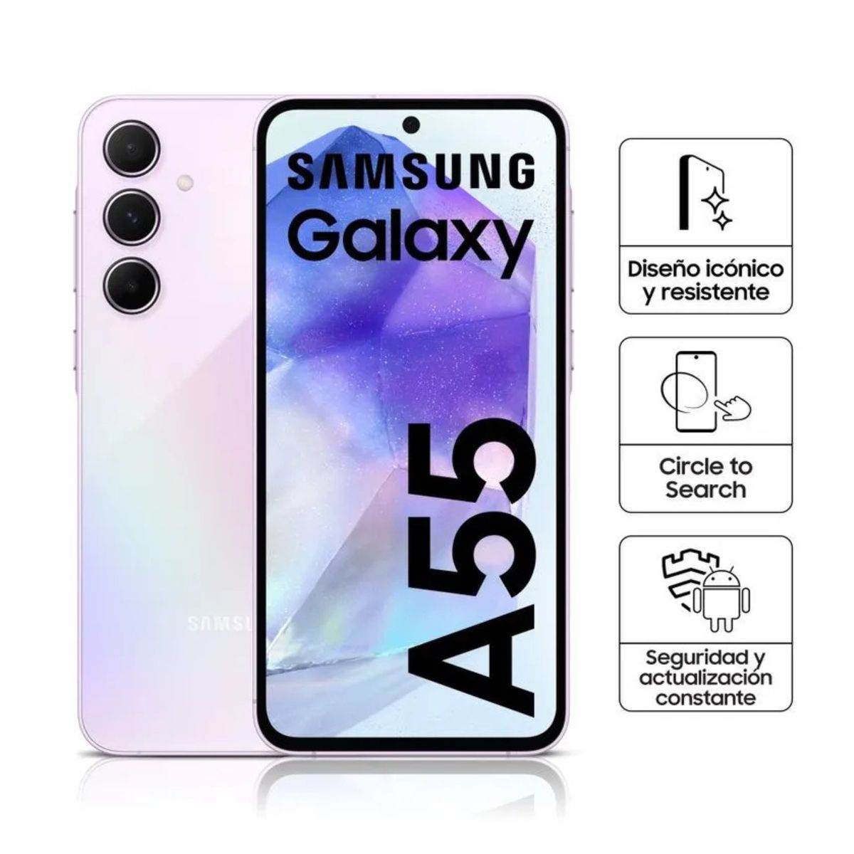 SAMSUNG - SAMSUNG GALAXY A55 8GB RAM 128GB - LILAC -OPEN BOX