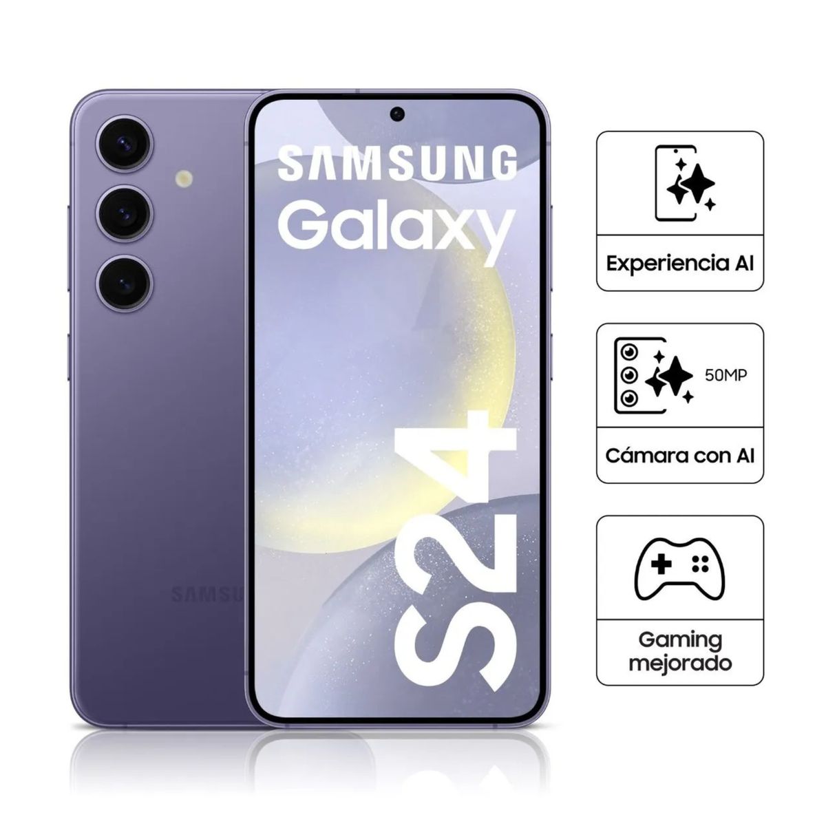 SAMSUNG - SAMSUNG GALAXY S24 8GB RAM 128GB - VIOLET - OPEN BOX - CON DETALLES