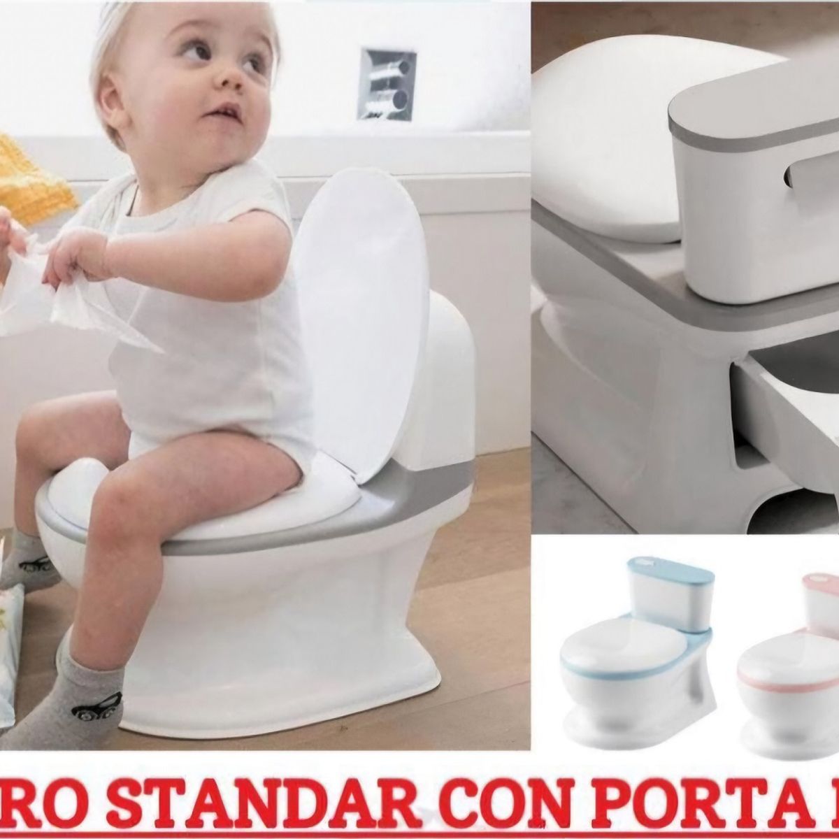 GENERICO - Inodoro Bacin De Entrenamiento Con Porta Papel Para Niños